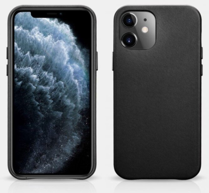 Kožený kryt na iPhone 12 mini - iCarer, Original Black