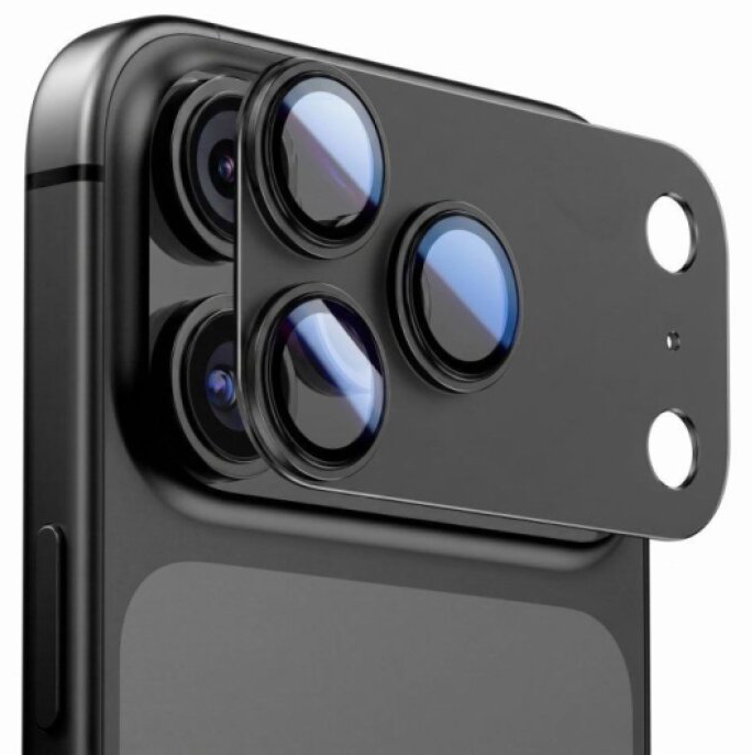 Ochrana na zadní kameru iPhone 18 Pro MAX - Tech-Protect, CamFull Fit+ Black