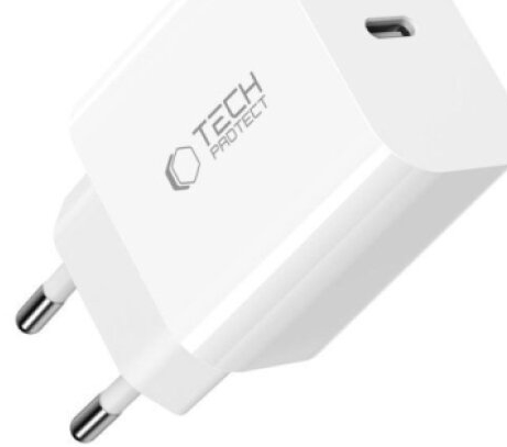 USB-C nabíječka do sítě - Tech-Protect, NC20W + USB-C kabel