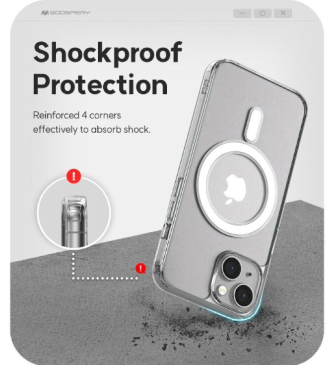 Ochranný kryt na iPhone 15 - Mercury, JelHard MagSafe Transparent