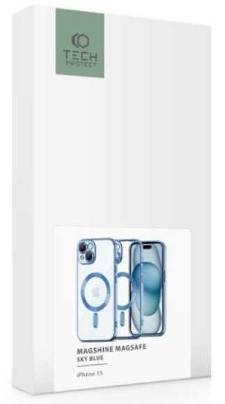 Ochranný kryt na iPhone 15 - Tech-Protect, Magshine MagSafe Sky Blue