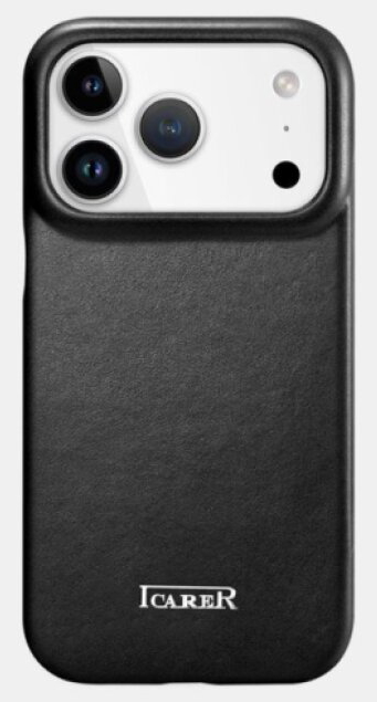 Knížkové pouzdro na iPhone 17 Pro MAX - iCarer, Oil Wax Real Leather MagSafe Black