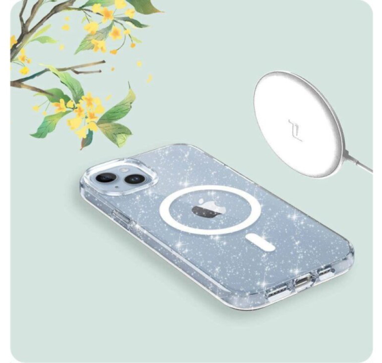 Ochranný kryt na iPhone 15 - Tech-Protect, FlexAir Hybrid MagSafe Glitter