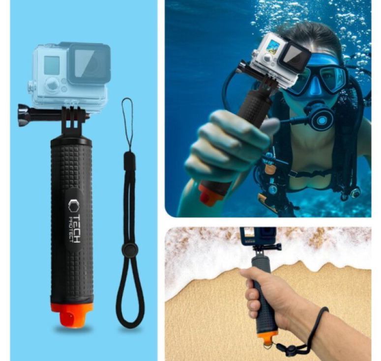 Plovoucí držák do ruky pro kameru GoPro - Tech-Protect, GA100 Black
