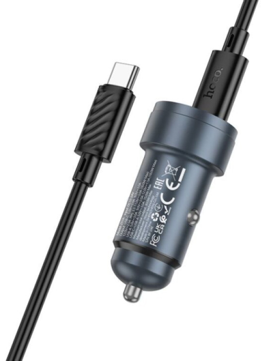 Auto-nabíječka - Hoco, Z57A Glorious PD30W/QC3.0 + USB-C kabel