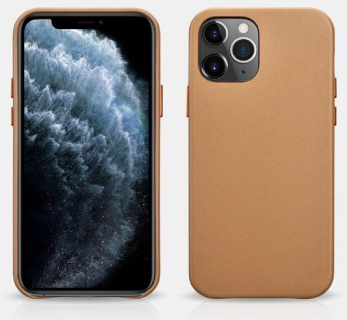 Kožený kryt na iPhone 12 Pro MAX - iCarer, Original Brown
