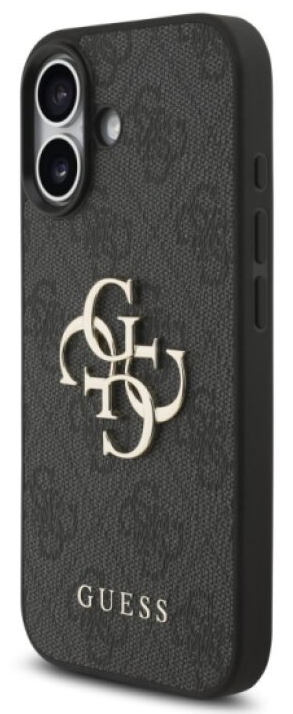 Ochranný kryt na iPhone 17 - Guess, Metal Logo Strap Black