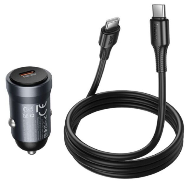 Auto-nabíječka - Hoco, Z62A Energy PD30W + USB-C kabel