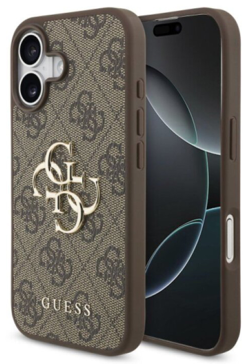 Ochranný kryt na iPhone 17 - Guess, 4G Metal Logo Brown