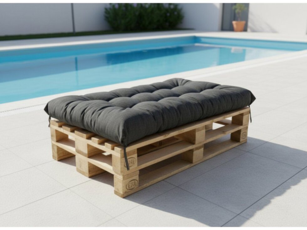 Paletový prošívaný sedák MARIO 120x60 cm nebo 120x50 cm, černá color 01, Mybesthome