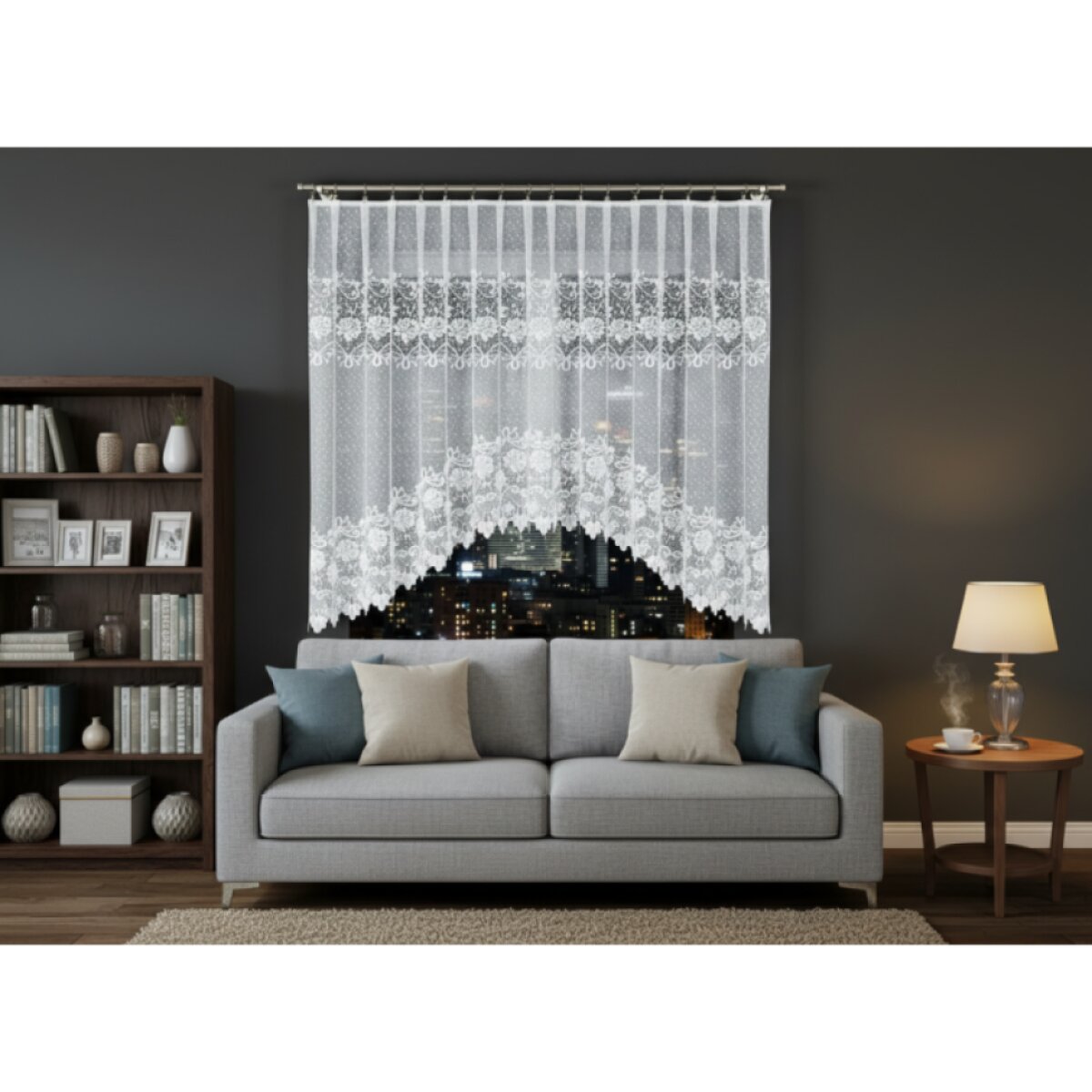 Dekorační oblouková krátká záclona na žabky DEMETRIA 160 bílá 300x160 cm MyBestHome