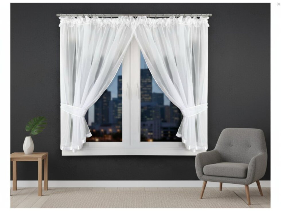 Dekorační krátká záclona s řasící páskou SANDRA bílá 400x155 cm MyBestHome