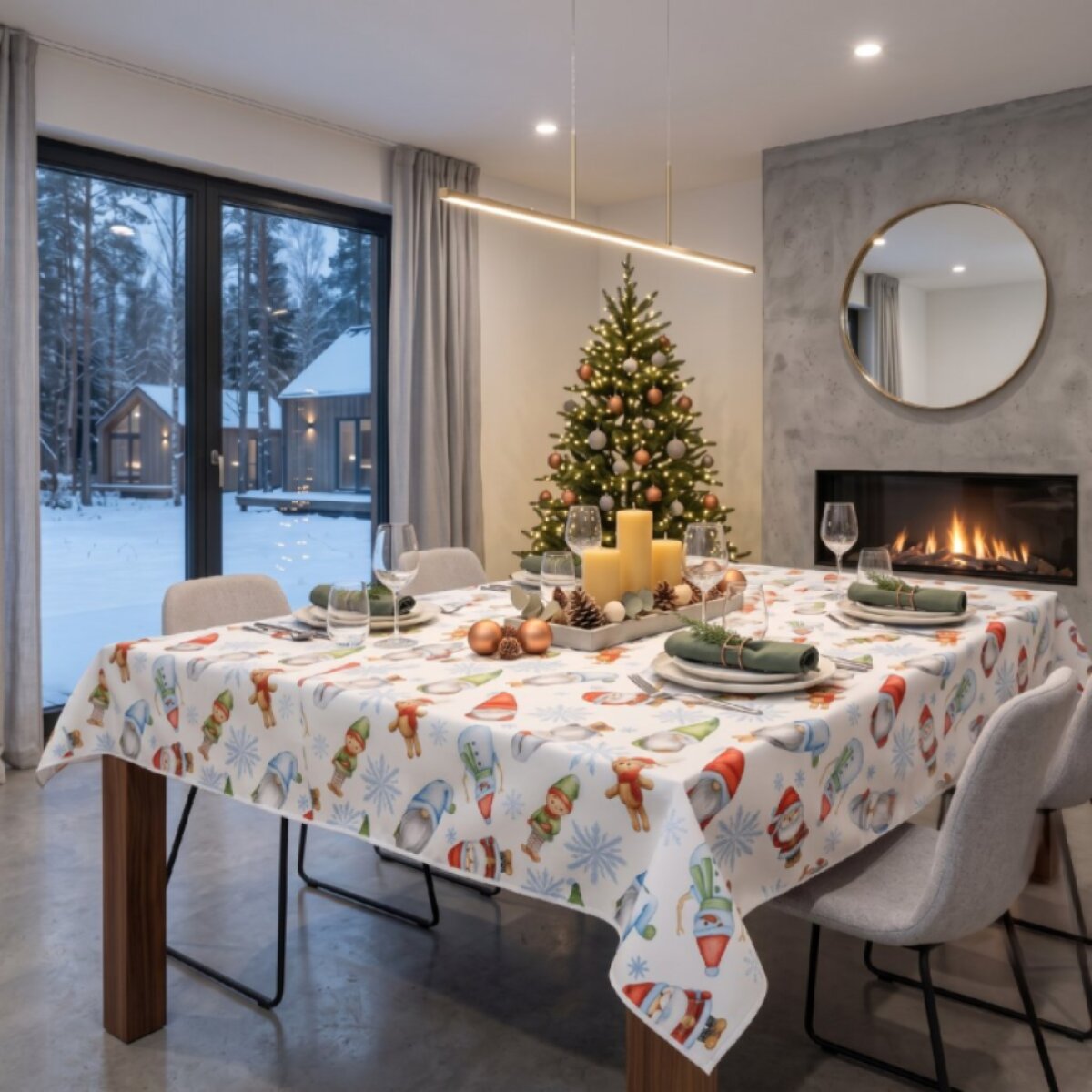 Vánoční ubrus na stůl NATALE SPLASH VI. různé rozměry