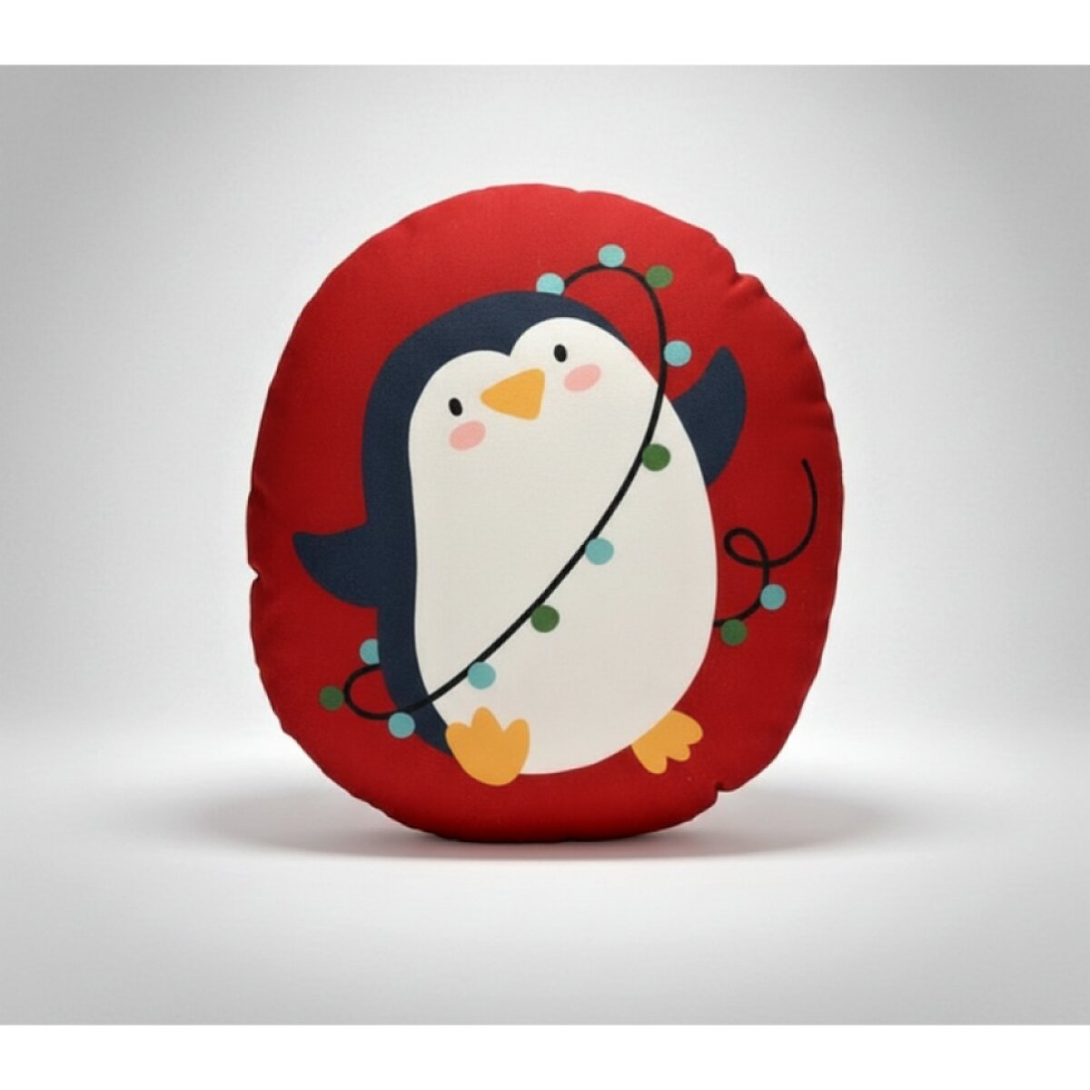 Vánoční tvarovaný polštář XMAS FRIENDS Pan Tučňáček 23x35x7 cm