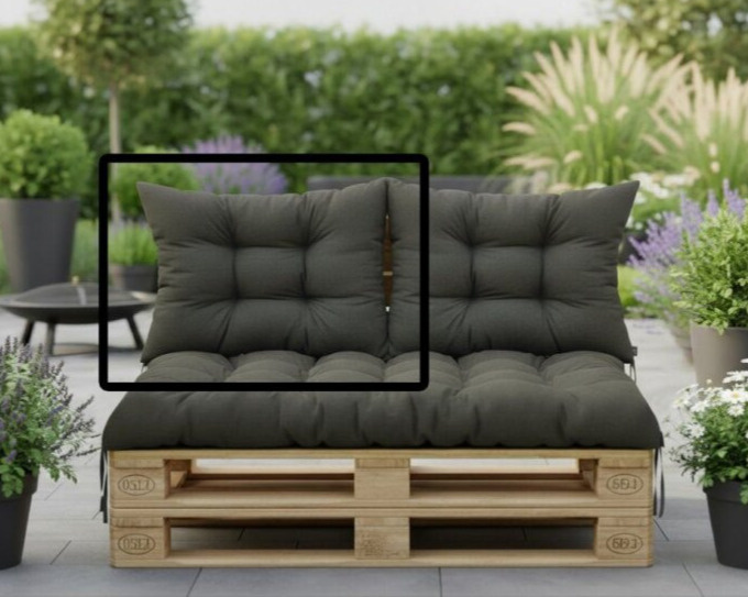 Paletová prošívaná opěrka ANGELO 60x40 cm, barva 02A antracit, MyBestHome