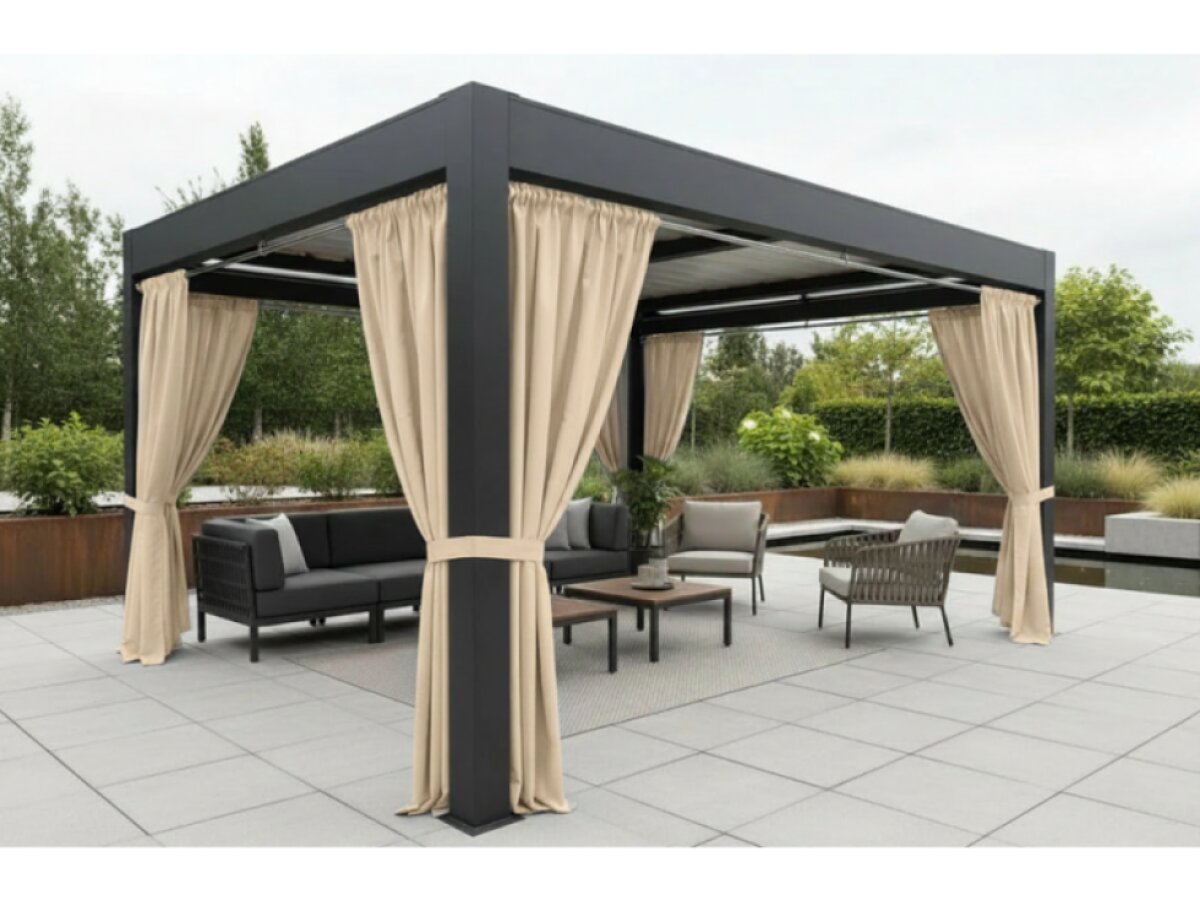 Venkovní zahradní závěs s kroužky GARDENIA TAPE krémová, šířka 140 cm výška různé rozměry Mybesthome