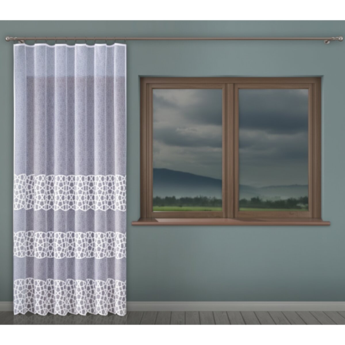Dekorační žakárová dlouhá záclona na žabky CEZARIA 150x250 cm (cena za 1 kus) MyBestHome