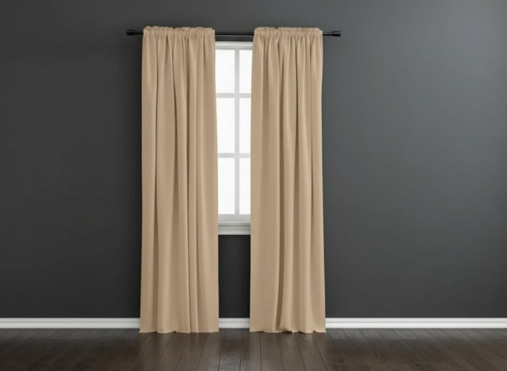 Zatemňovací závěs s řasící páskou "BLACKOUT" VIGO 135x250 cm, béžová, (cena za 1 kus) MyBestHome