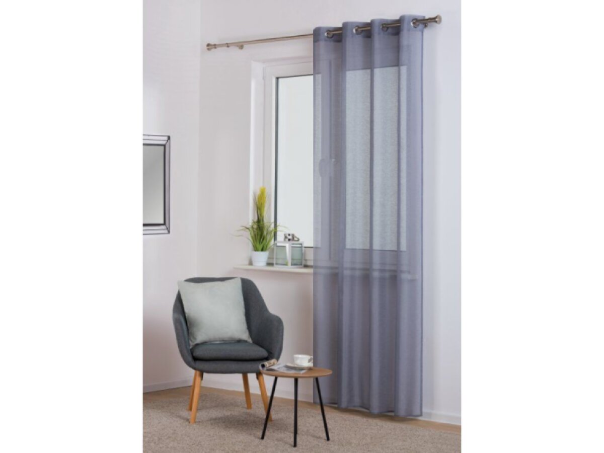 Dekorační dlouhá záclona s kroužky SOFIA šedá 140x260 cm (cena za 1 kus) MyBestHome