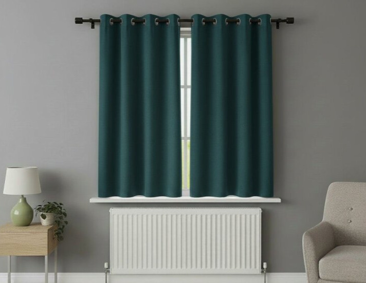 Zatemňovací krátký závěs s kroužky "BLACKOUT" NEW VITORIA 135x160 cm petrolejová (cena za 1 kus) Mybesthome