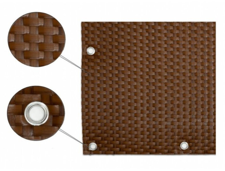 Balkonová ratanová zástěna s očky MALMO výška 90 cm, 100 cm, 110 cm - cena za 1 běžný metr světle hnědá MyBestHome