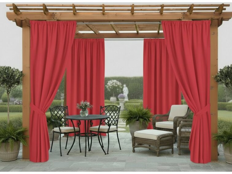 Venkovní zahradní závěs s tunýlkem JAMAICA color 10 červená, různé rozměry MyBestHome