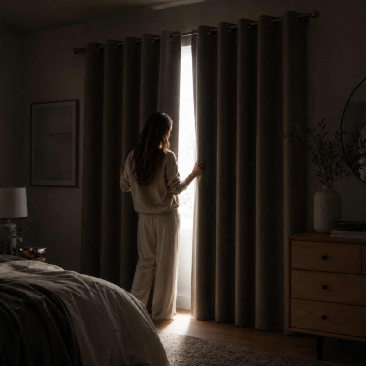 100% zatemňující závěs SUPER BLACKOUT s izolačními vlastnostmi 140 × 250 cm, světle šedá color 023 s kroužky (cena za 1 kus)