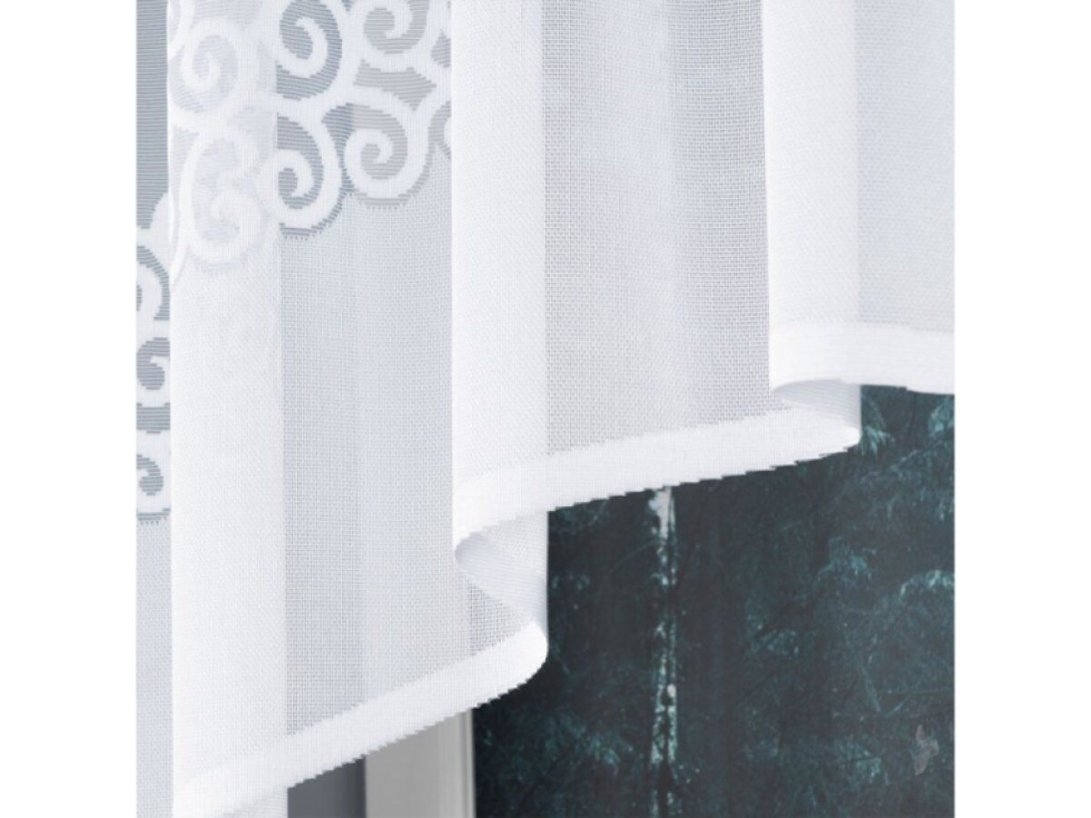 Dekorační oblouková krátká záclona na žabky DANIELA 110 bílá 300x110 cm MyBestHome