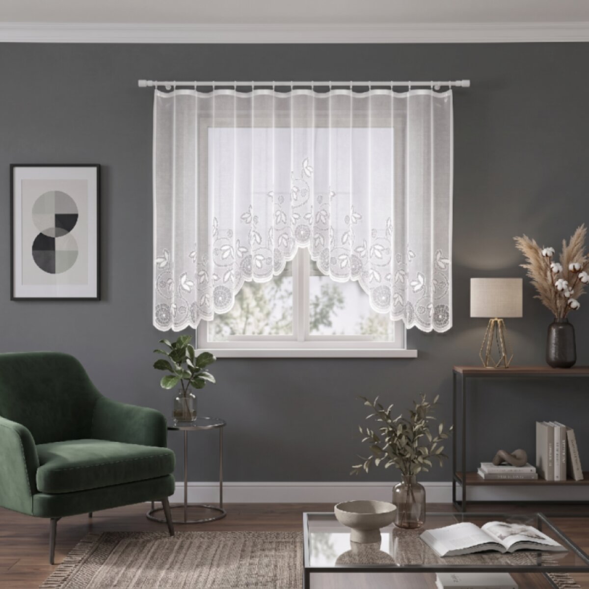 Dekorační žakárová záclona s řasící páskou ANA 150 bílá 300x150 cm MyBestHome