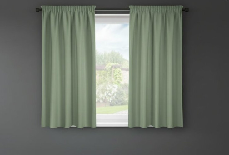 Dekorační krátký závěs s řasící páskou SAMARA olivová 140x175 cm (cena za 1 kus) MyBestHome