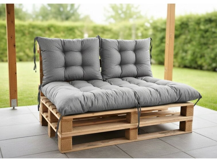 Paletové prošívané sezení MATTEO SET - sedák 120x80 cm, 2x opěrka 60x40 cm, šedá color 23, Mybesthome