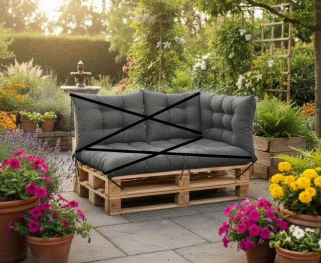 Paletová boční opěrka STEFANO 80x40 cm color 23 šedá MyBestHome