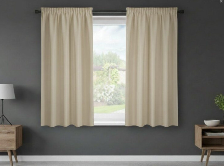 Dekorační krátký závěs s řasící páskou SAMARA béžová 140x175 cm (cena za 1 kus) MyBestHome