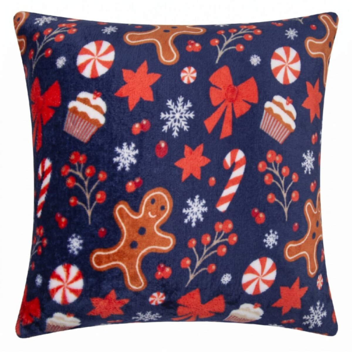 Vánoční povlak na polštář FESTIVE VIBES modrá 40x40 cm mikrovlákno