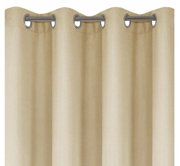 Dekorační dlouhý jednobarevný závěs s kroužky EASY TOP béžová 1x140x250 cm (cena za 1 kus) MyBestHome