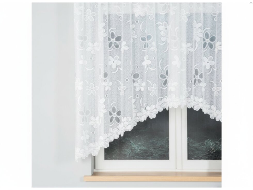 Dekorační oblouková krátká záclona na žabky RENATA 150 bílá 300x150 cm MyBestHome