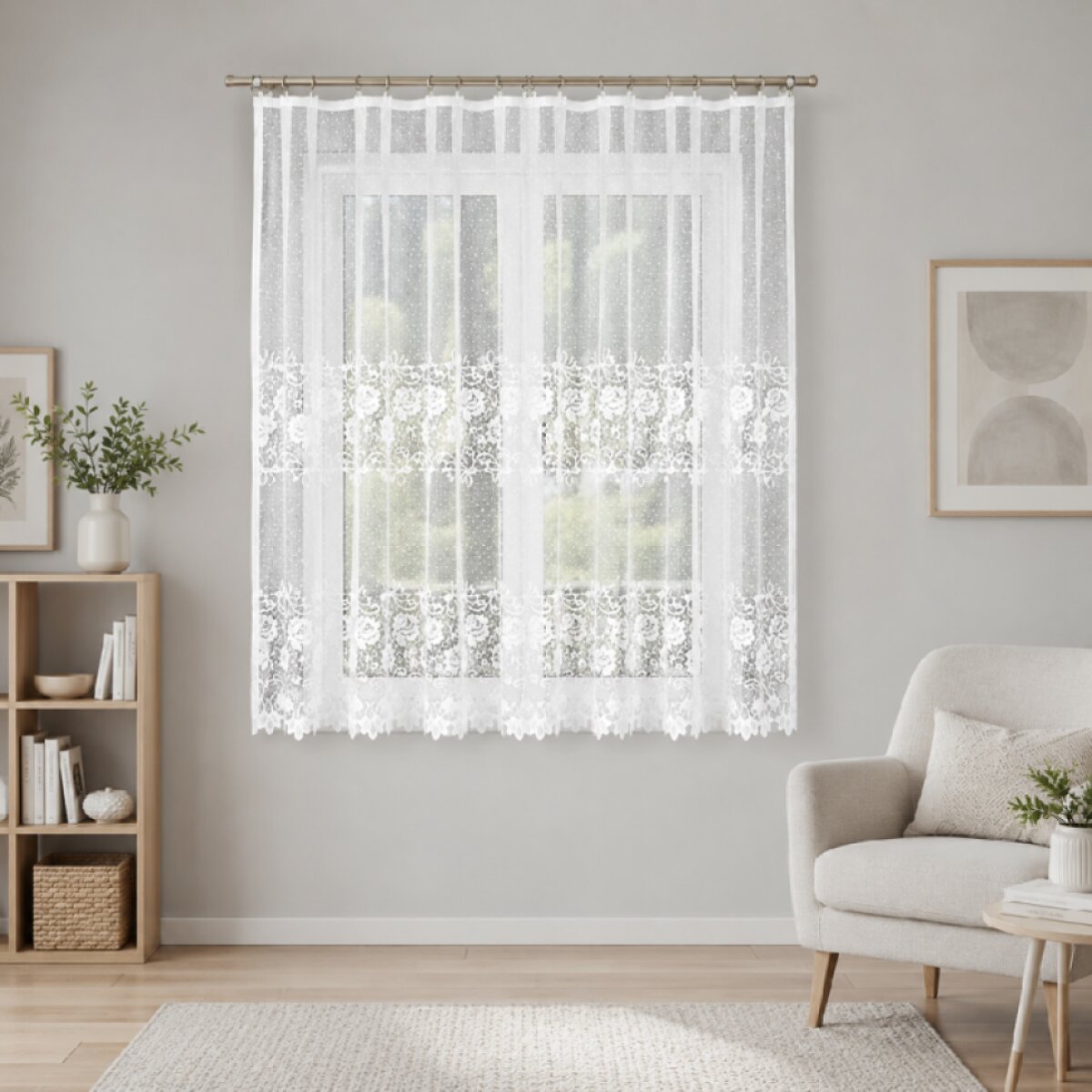 Dekorační krátká záclona na žabky DEMETRIA LINE 300x160 cm MyBestHome