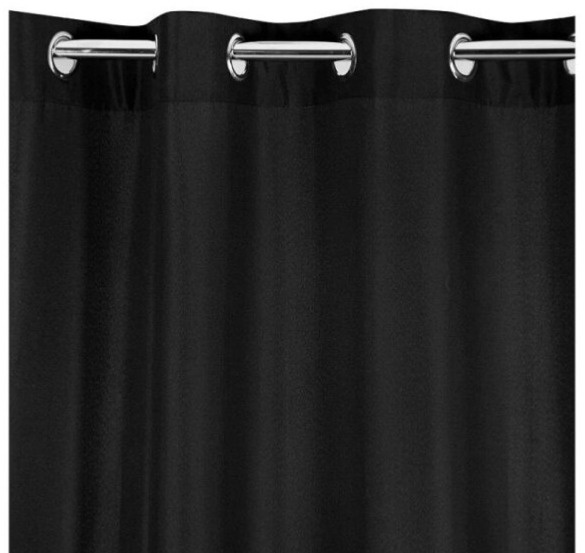 Dekorační dlouhý jednobarevný závěs s kroužky EASY TOP černá 1x140x250 cm (cena za 1 kus) MyBestHome