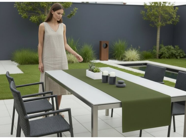 Venkovní běhoun - ubrus RUNNER color 18 tmavě zelená, různé rozměry Mybesthome