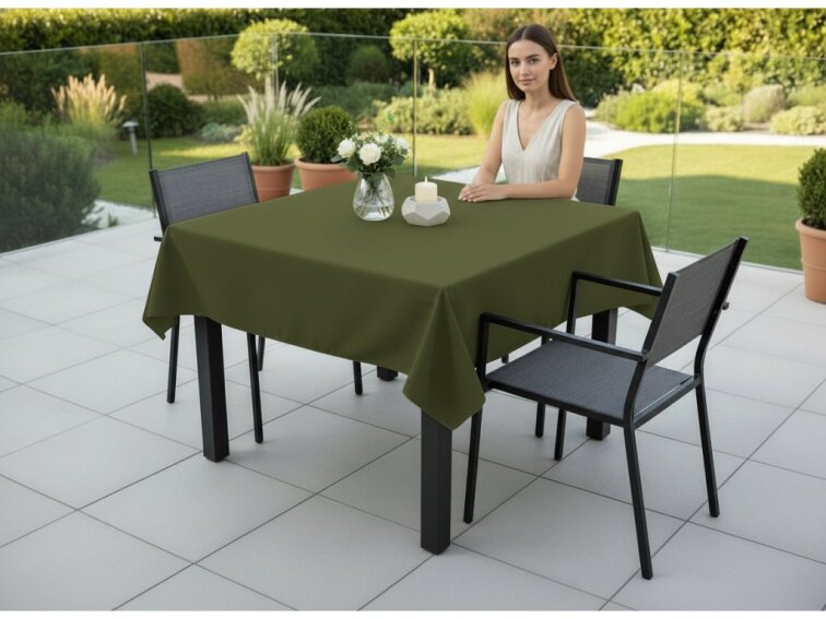 Venkovní čtvercový ubrus TERRA color 18 tmavě zelená, různé rozměry Mybesthome