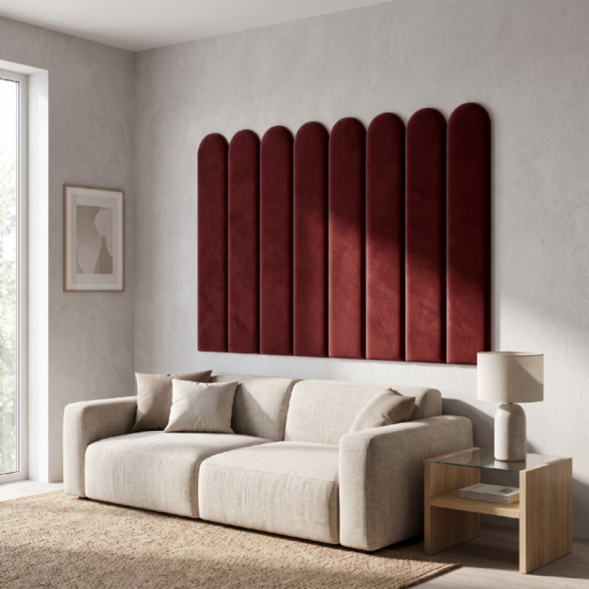 Čalouněný nástěnný panel různé rozměry x šířka 30 cm vínová oblouk MyBestHome