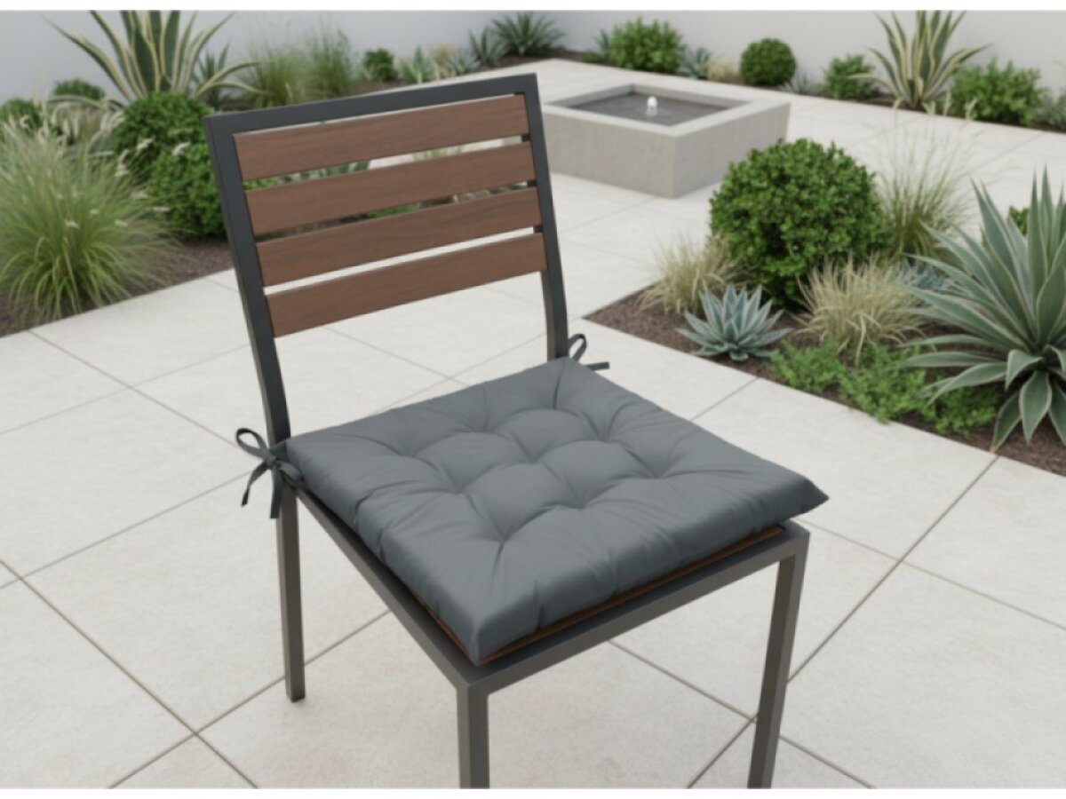 Zahradní prošívaný podsedák na židli GIARDINO šedá 40x40x5 cm Mybesthome