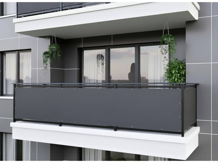 Balkonová zástěna OSLO grafitová, výška 80 cm, šířka různé rozměry MyBestHome