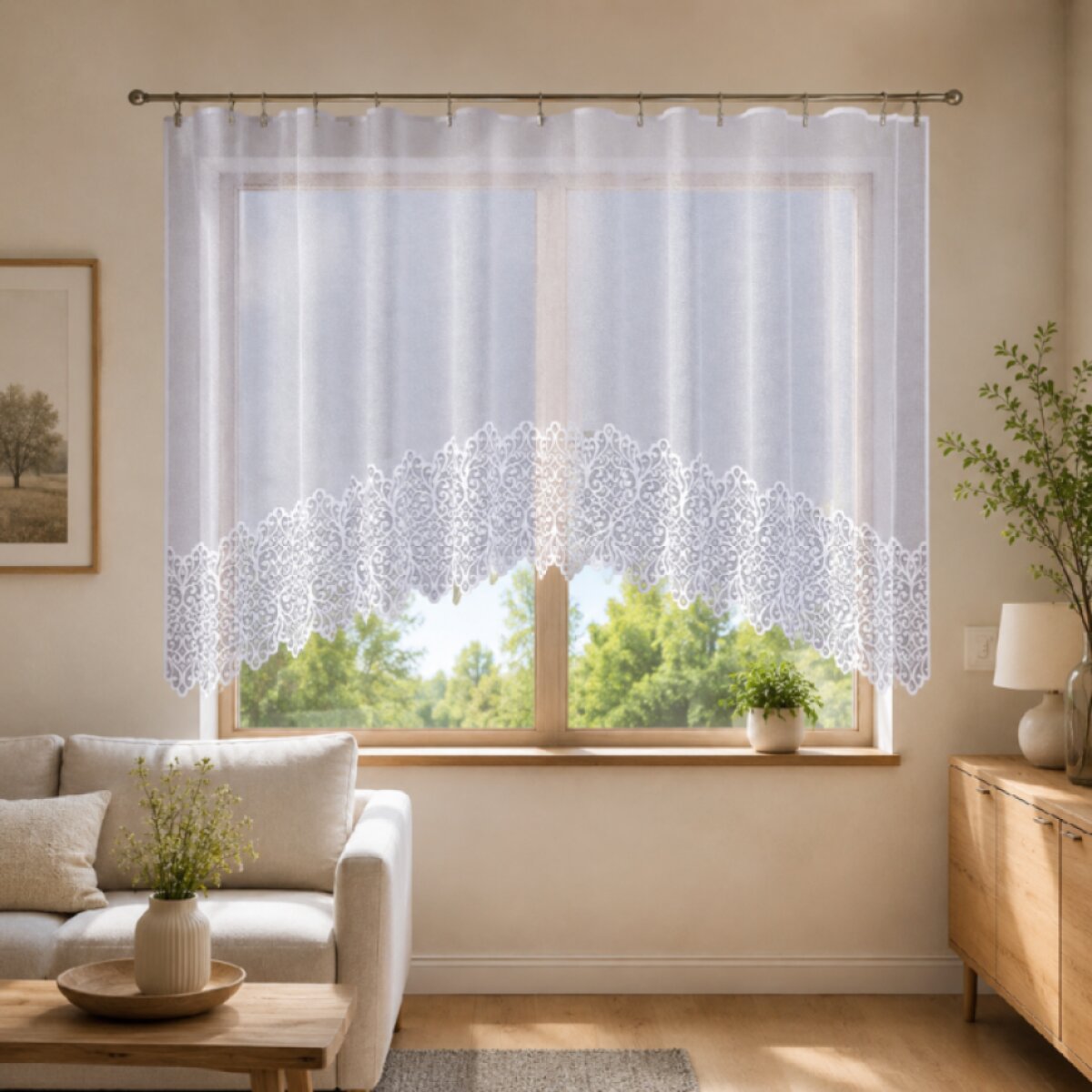 Dekorační oblouková krátká záclona na žabky KRYSTYNA 300x160 cm MyBestHome