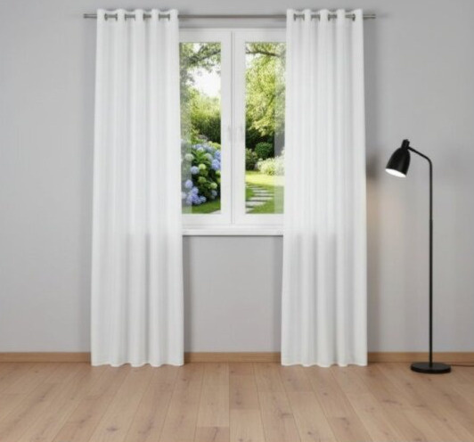 Dekorační záclona s kroužky BASIC bílá 145x250 cm (cena za 1 kus) MyBestHome