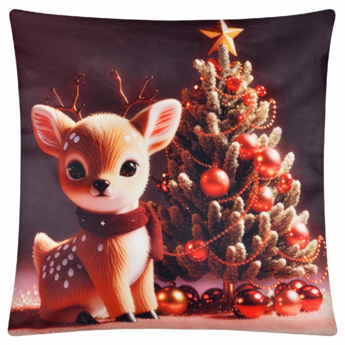 Vánoční povlak na polštář CHRISTMAS DEER motiv II. 40x40 cm