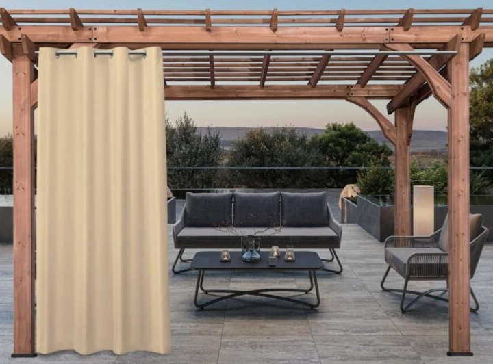 Venkovní zahradní závěs s kroužky MONTANA color 17 světle béžová, různé rozměry MyBestHome