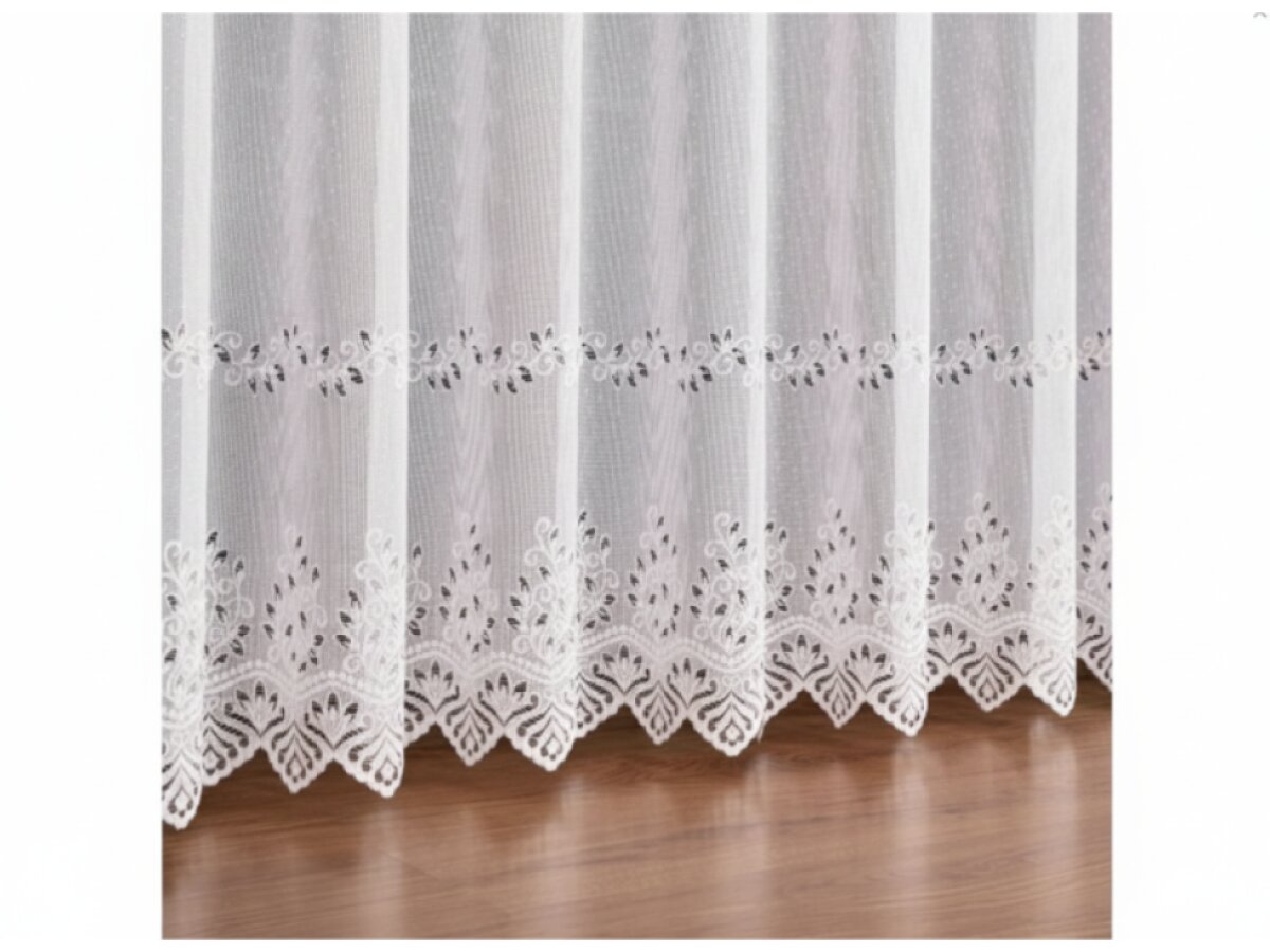 Dekorační žakárová záclona na žabky JAGODA LONG bílá 300x250 cm (cena za 1 kus dlouhé záclony) MyBestHome