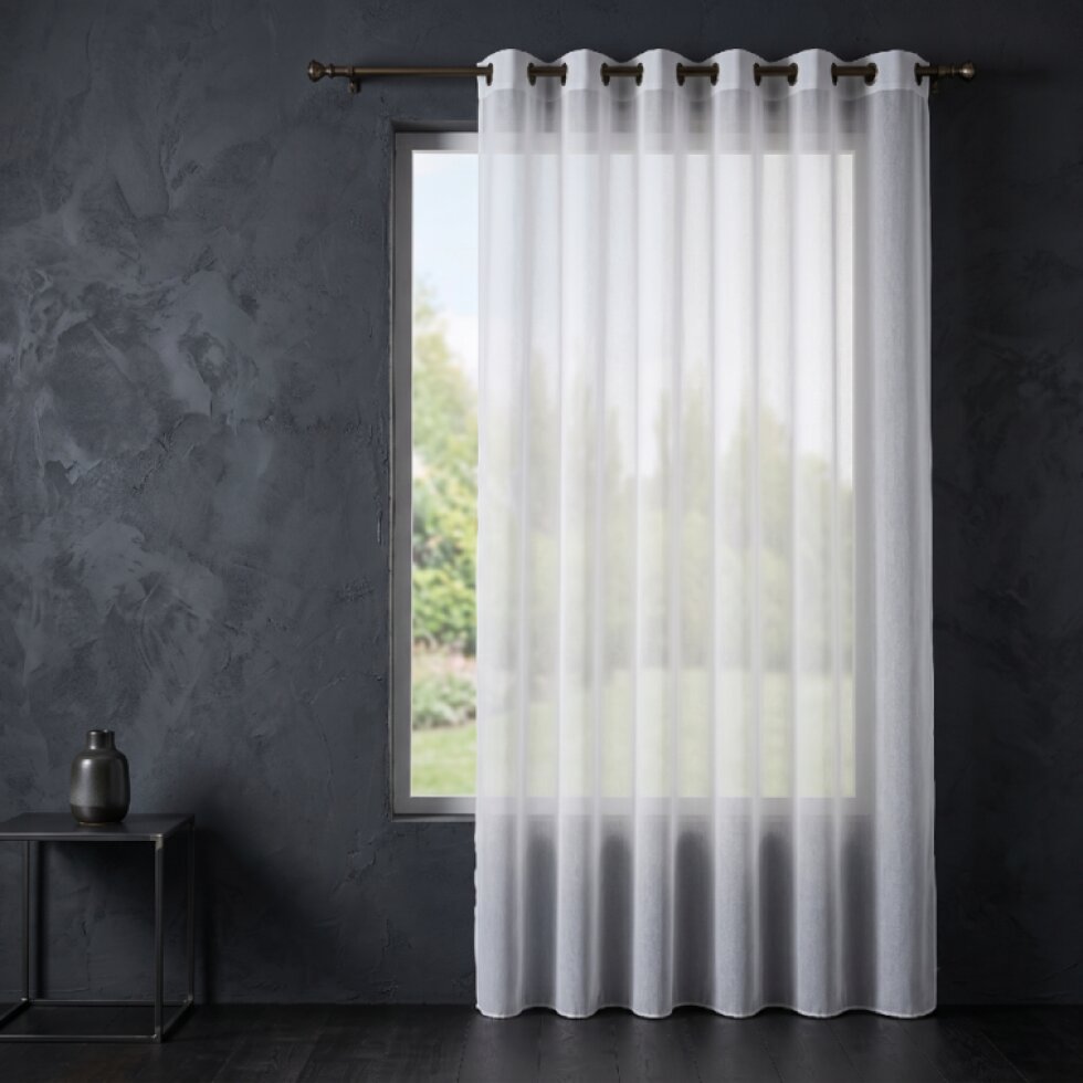 Dekorační dlouhá volánová záclona s kroužky LADA WOAL RING bílá 200x250 cm MyBestHome