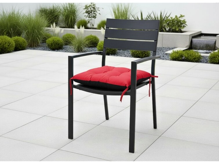 Zahradní prošívaný podsedák na židli JACOB color 10 červená 45x45 cm Mybesthome